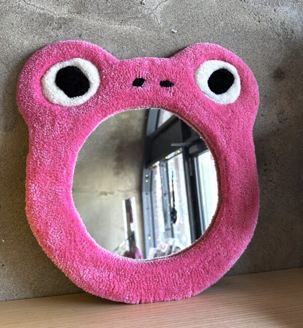 Tufted Frog Mirror - Pink