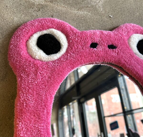 Tufted Frog Mirror - Pink - Image 2