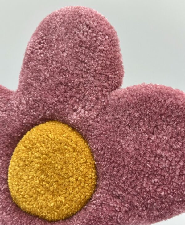 Tufted Pink Flower Wall Hanging - Image 2