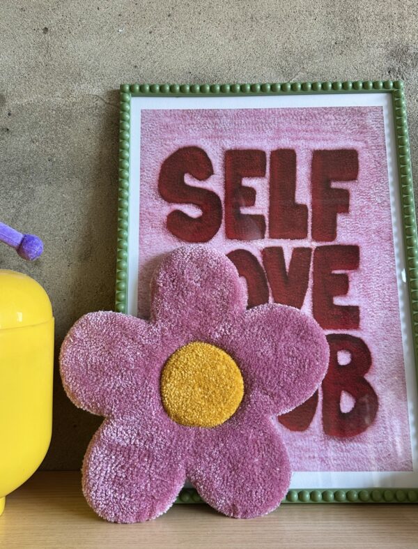 Tufted Pink Flower Wall Hanging - Image 4
