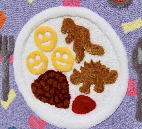Tufted 90s Kids Dinner Wall Art Hanging (Turkey Dinosaurs and Smiley Faces)  - Image 2