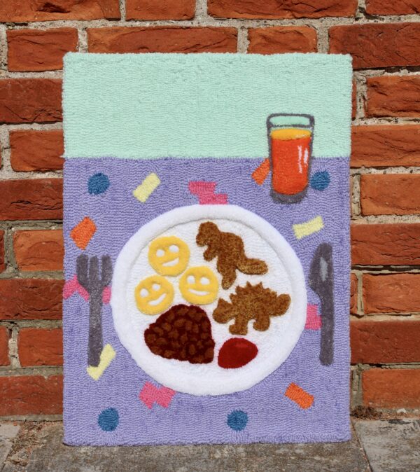 Tufted 90s Kids Dinner Wall Art Hanging (Turkey Dinosaurs and Smiley Faces) 