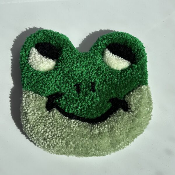 Tufted Green Frog Mug Rug - Image 2