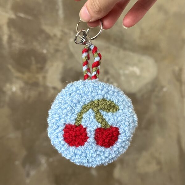 Tufted Cherries Key Ring / Bag Charm