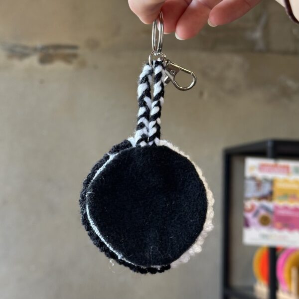 Tufted Yin Yang Key Ring / Bag Charm - Image 2