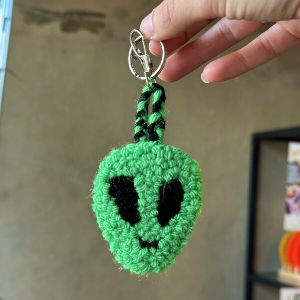 Tufted Alien Key Ring / Bag Charm (Green)