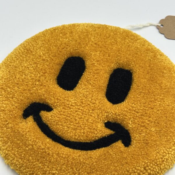 Tufted Yellow Happy Face Wall Hanging - Image 4
