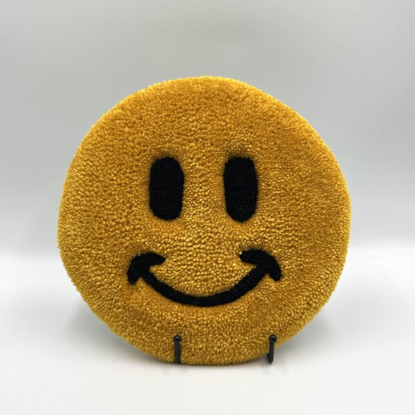 Tufted Yellow Happy Face Wall Hanging