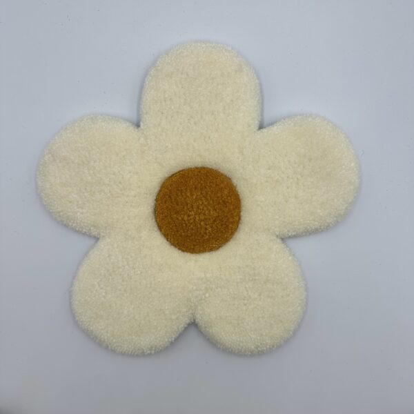 Tufted White Daisy Flower Wall Hanging - Image 3
