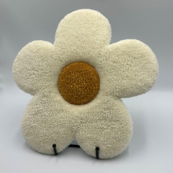 Tufted White Daisy Flower Wall Hanging