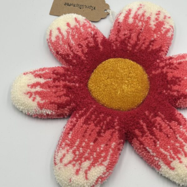 Tufted White & Pink Flower Wall Hanging - Image 4
