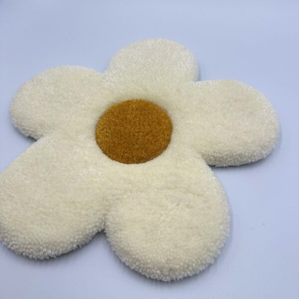 Tufted White Daisy Flower Wall Hanging - Image 2