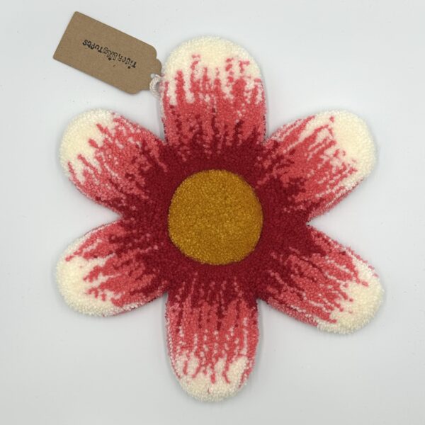 Tufted White & Pink Flower Wall Hanging - Image 2