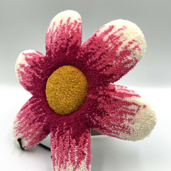 Tufted White & Pink Flower Wall Hanging