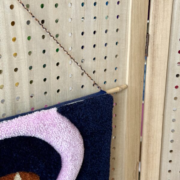 Tufted Checkerboard Abstract Wall Hanging - Image 2