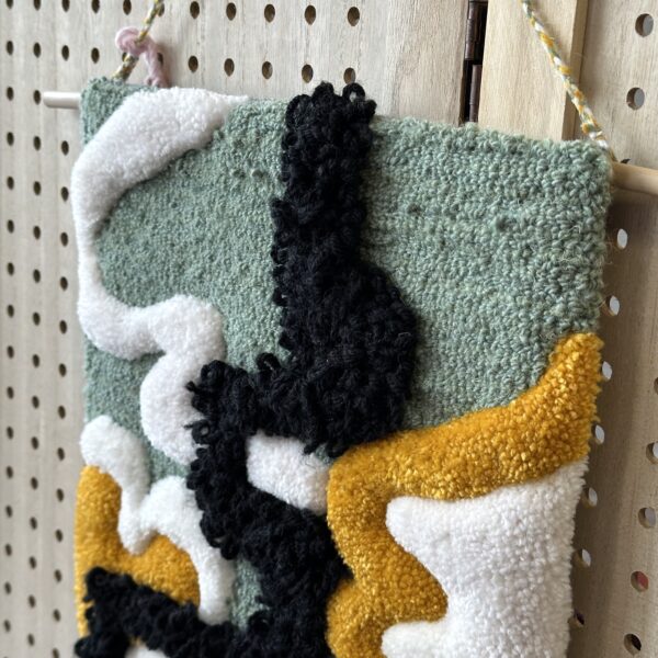 Tufted Green Abstract Wall Hanging - Image 3
