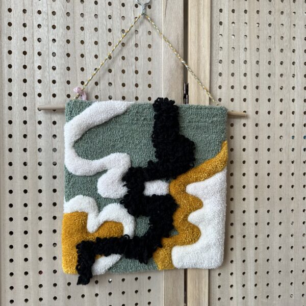 Tufted Green Abstract Wall Hanging - Image 2