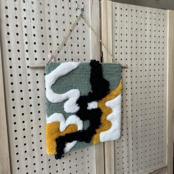 Tufted Green Abstract Wall Hanging