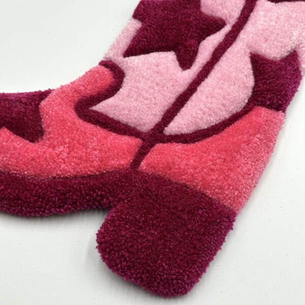 Tufted Pink Star Cowboy Boot Wall Hanging - Image 4