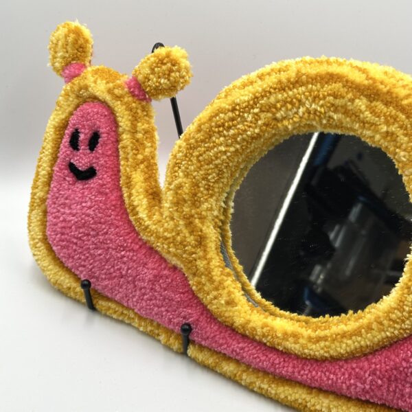 Tufted Pink & Yellow Snail Mirror - Image 2