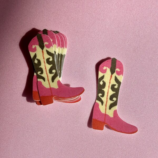 Tufted Girly Cowboy Boot Matt Vinyl Sticker