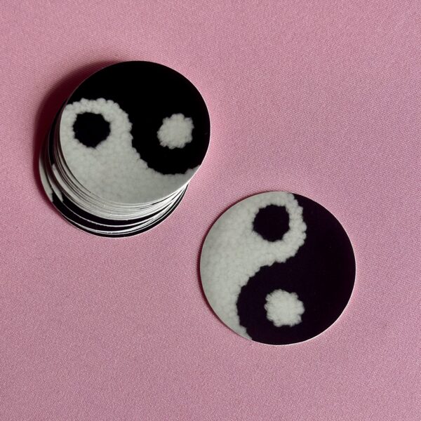 Punch Needle Yin Yang Matt Vinyl Sticker