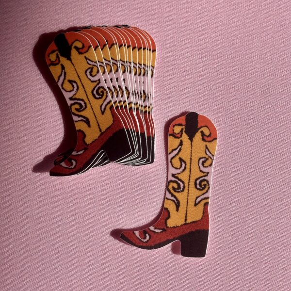 Tufted Western Cowboy Boot Matt Vinyl Sticker