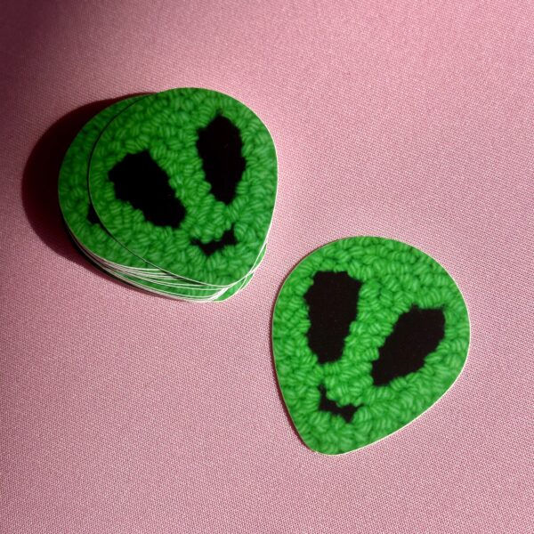 Tufted Alien Matt Vinyl Sticker