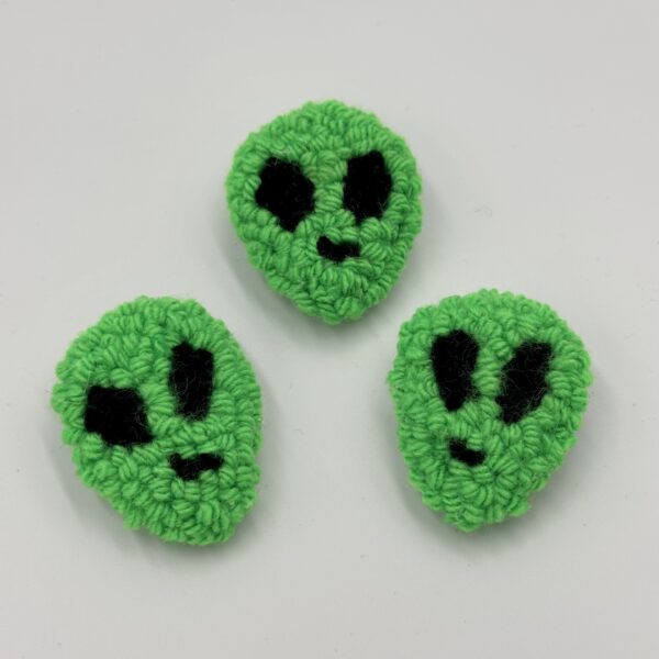 Punch Needle Alien Badge