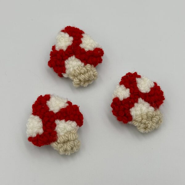 Punch Needle Mushroom Badge