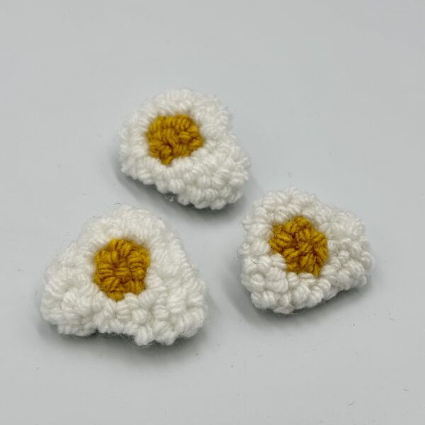 Punch Needle Fried Egg Badge