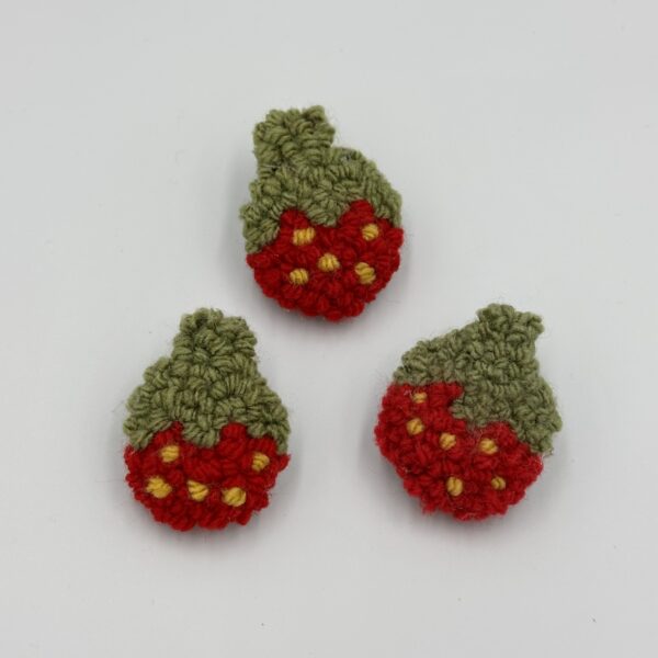 Punch Needle Strawberry Badge